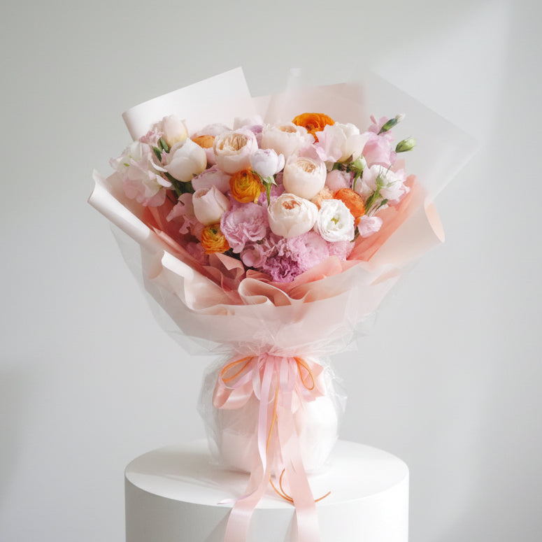 Peachy roses bouquet 蜜桃庭園玫瑰花束
