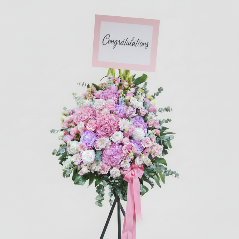 Hydrangea basket 粉繡球花開幕花籃